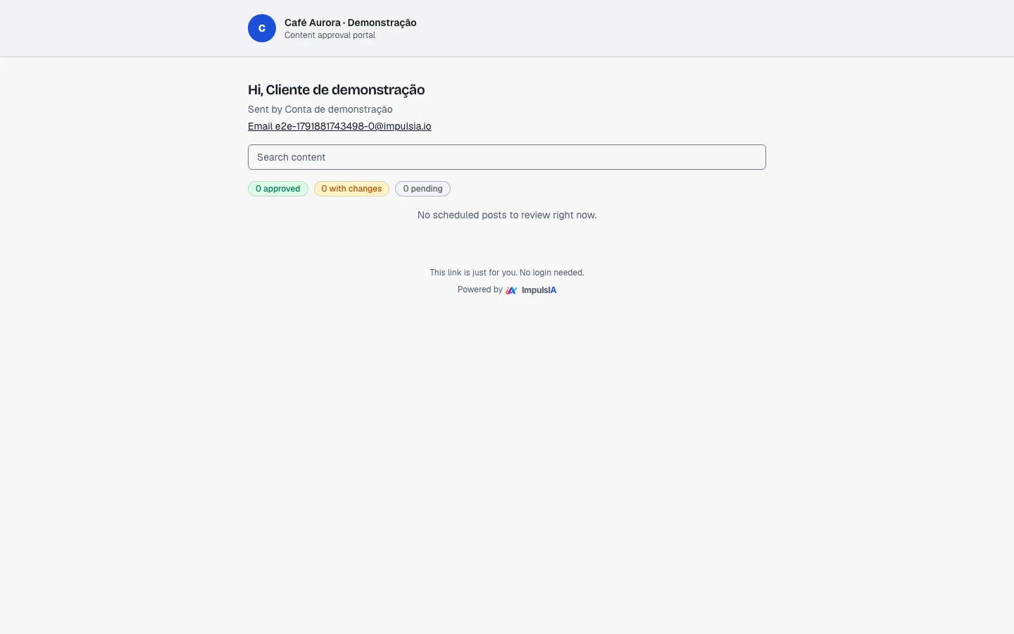 Public portal to review brand content.